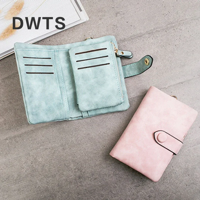  Wallet Female Leather Wallet Matte Wallet Short Cartera Mujer Cute Tri-fold Multi-card Female Walle