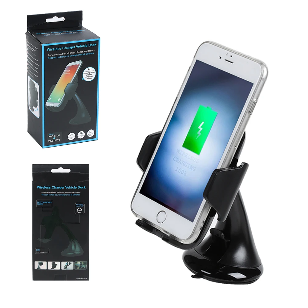 1PC Universal Qi Wireless Car Charger Phone Mount Holder Fast Charging