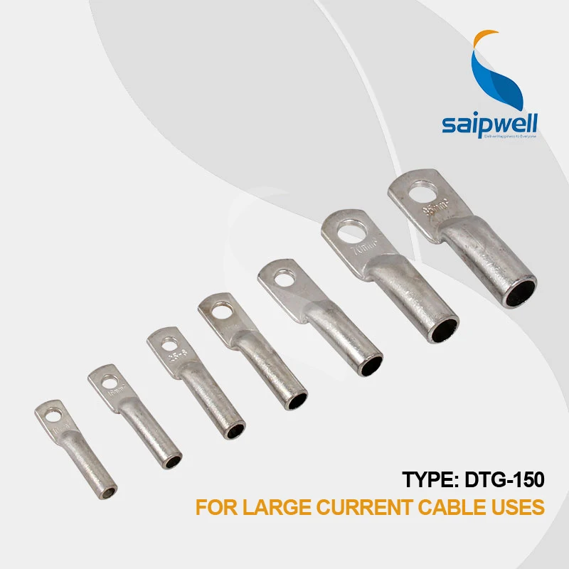 

Saipwell 150mm2 DTG-150 10PCS/LOT tinned lug made of copper connection terminal for crimping Wire Butt Connector Electrical