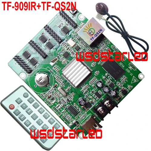TF 909IR + QS2N ИК пульт дистанционного управления LED 1/32 сканирование 512*64 4 * HUB75E USB Ethernet