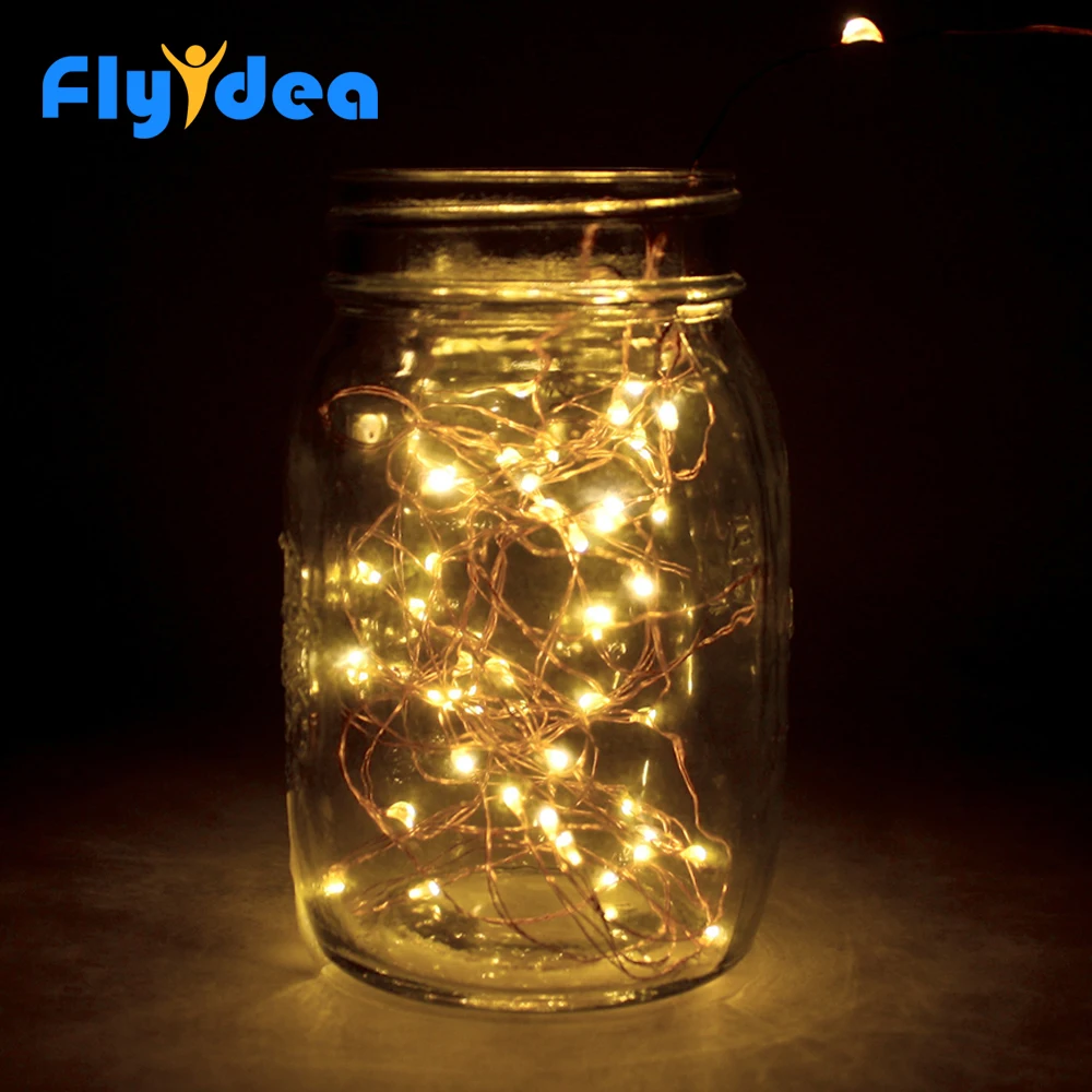 Рождественские огни наружные светодиодные DIY медная проволочная гирлянда
