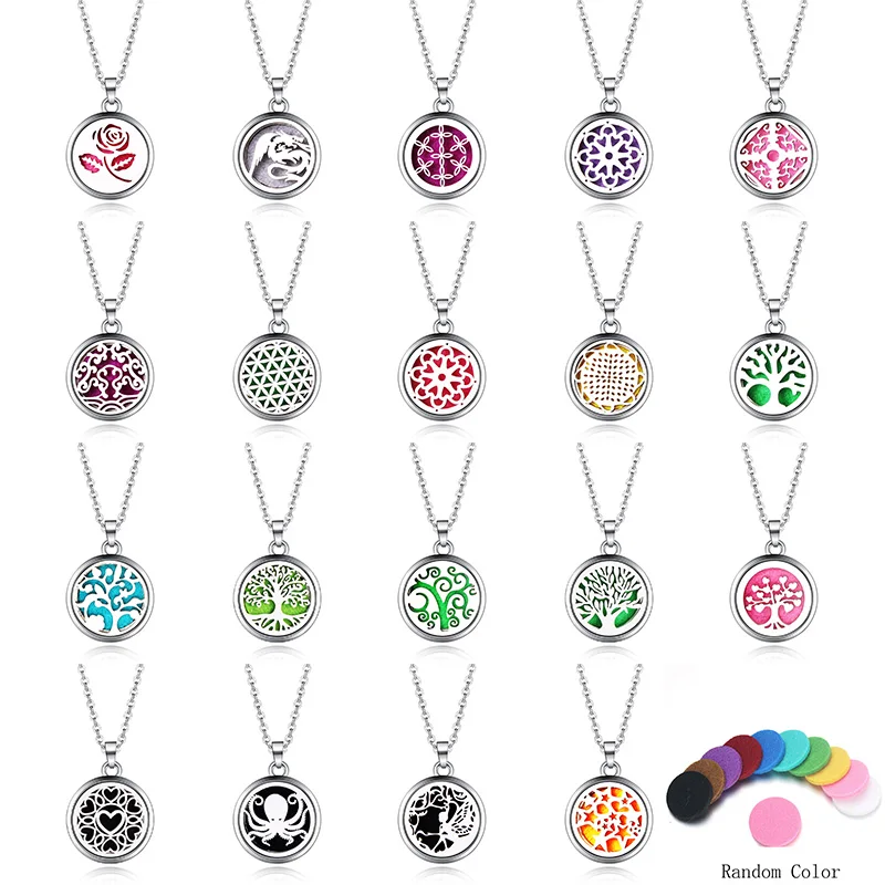 

Silver 316L Aroma Diffuser Pendant Necklace Magnetic Stainless Steel Perfume Essential Oil Diffuser Locket Pendant Charm jewelry