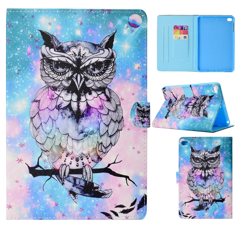 

Tablets Case Funda For iPad Mini 1 2 3 4 Cover Fashion painting PU Leather Wallet Bags Card slot Dormancy function Tablet Cases