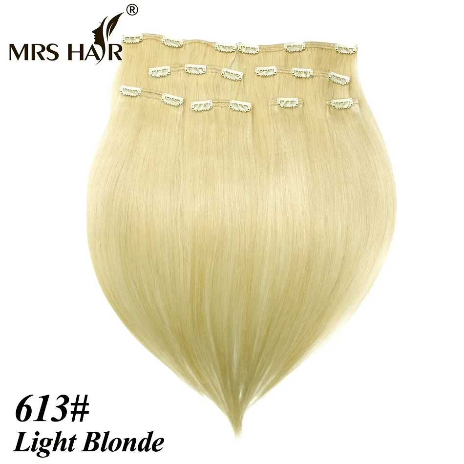 MRSHAIR Clip In font b Human b font font b Hair b font Extensions 8pcs Set