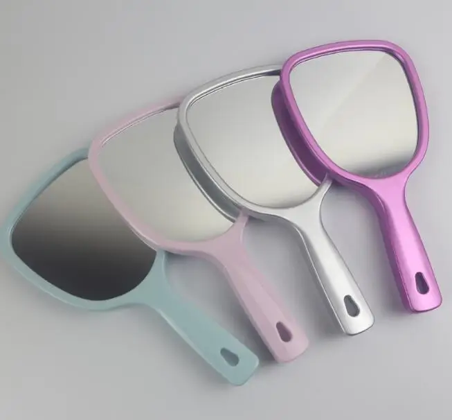 

1pcs Cute Plastic Vintage Hand mirrors Makeup Vanity Mirror Rectangle Hand Hold Cosmetic Mirror With Handle For Gifts