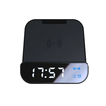 

High Quality Multifunctional Power Bank Bluetooth Loudspeaker Alarm Clock Wireless Charger
