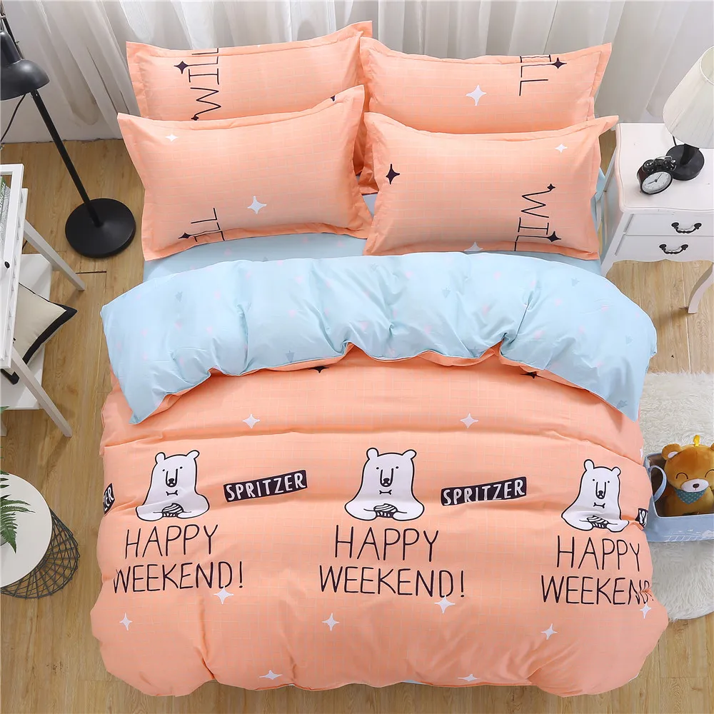 Waliicorners Nordic simplicity style geonetric pattern Duvet Cover sheets Bedding Set King queen full twin size Cute Girls bedclothes 21 378A2455
