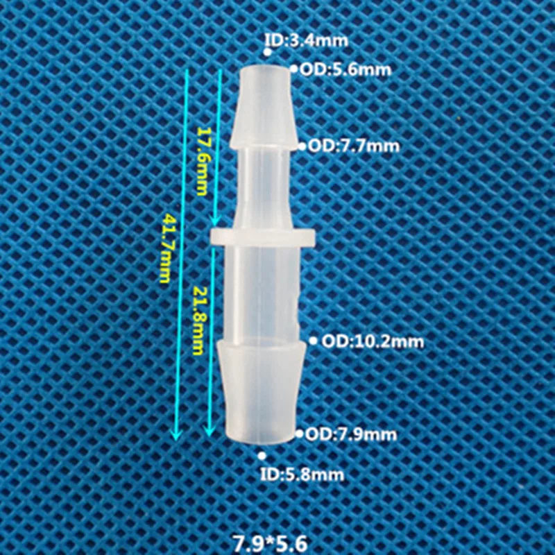5 шт., переменный диаметр, прямое двустороннее соединение, прямое пластиковое соединение, переменный диаметр, пластиковое прямое микро-пластиковое соединение - Цвет: 7.9mm to 5.6mm