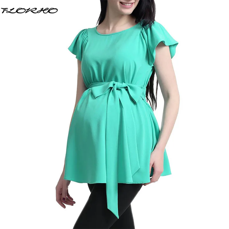 Maternity Clothes Summer 2018 Women Shirts Casual Loose Flare Sleeve