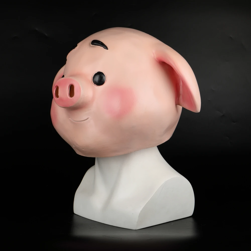 2019 Sweet Cute Pig Mask Funny Animal Mask Zoo Pig Mask Halloween Latex Mask Cosplay New (7)