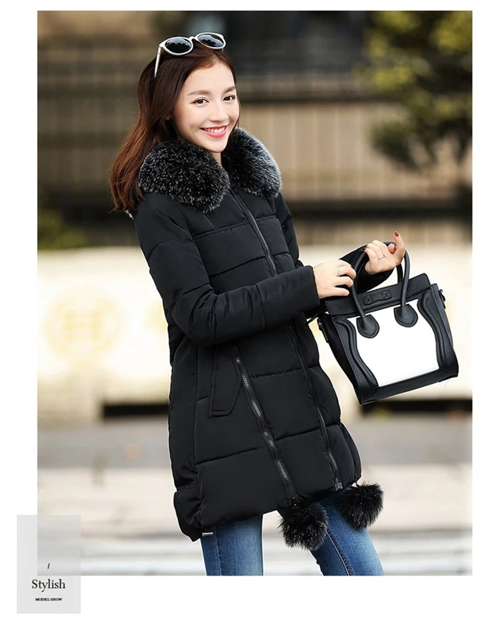 Women Winter New Jacket Fur Collar Hooded Down Cotton Female Coat Parka Long Parka Warm Thicken Outwear Wadded Plus Size 5XL 6XL