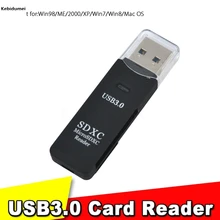 Kebidu Высокоскоростной USB 3,0 кард-ридер Micro Secure цифровая карта памяти SDXC TF T-Flash кард-ридер адаптер Черный