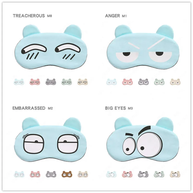 Blindfold Sleep Masks Eye Band Travel Lovely Cute Traveling Eyeshade Face Cover Sleep Glasses (5)