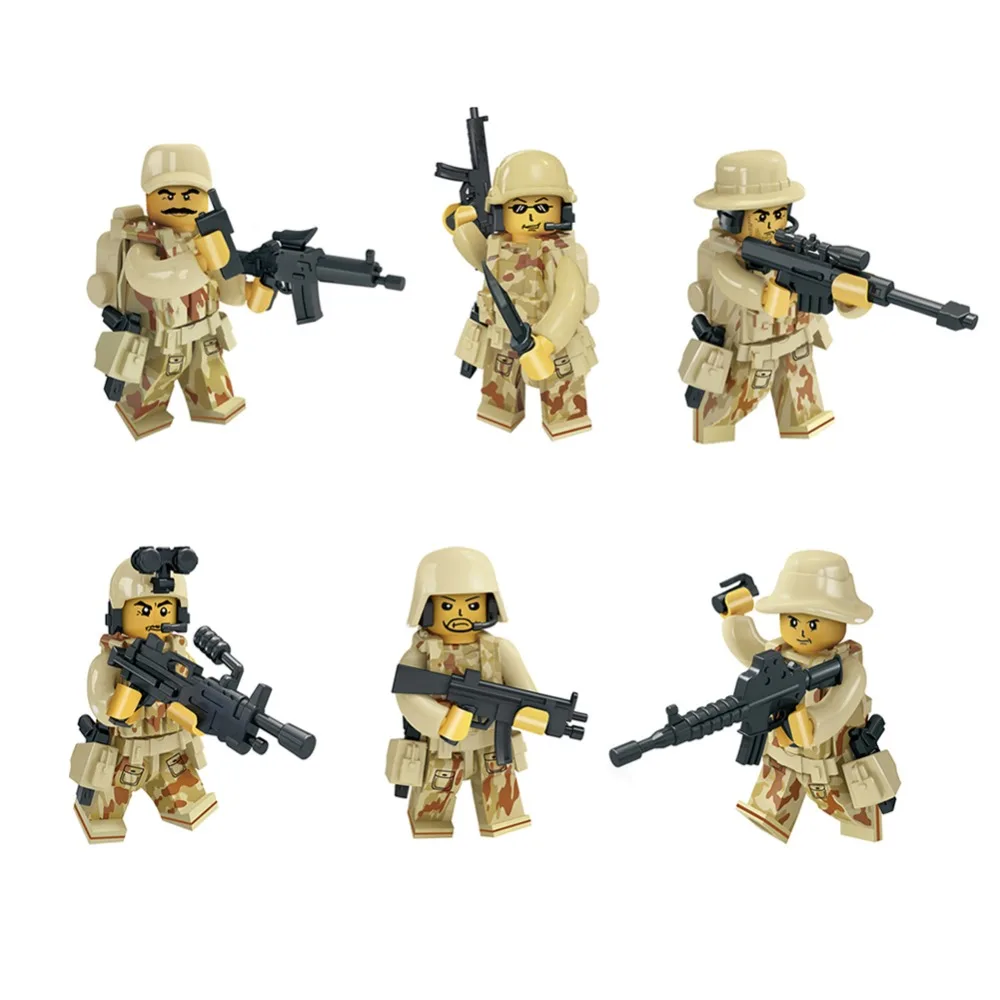 

Military Special Forces Soldiers Bricks Figures Guns Weapons Compatible Legoings Armed SWAT Building Blocks Ww2 Toys