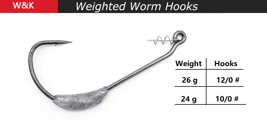 100 x Red Fishing Offset G Hook Wide Gap Weedless Worm Hook Pike Perch Drop Shot