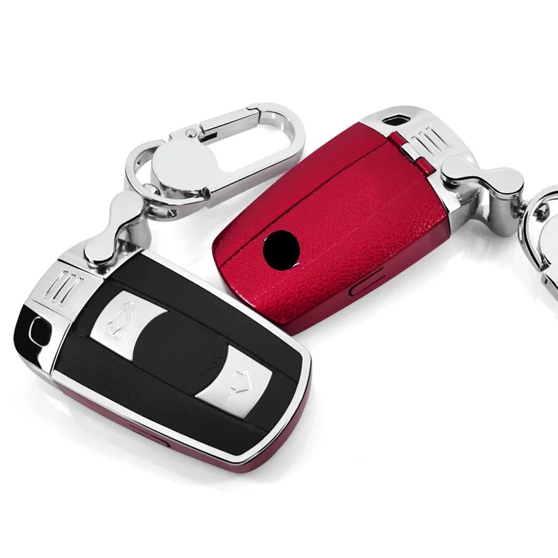 Супер крутой ключ автомобильный ключ чехол для ключей для BMW X1 X5 X6 Z4 старый 1 серия 3 серия 5 серия 6 серия чехол для дистанционного ключа от машины оболочка - Название цвета: Red with keyring