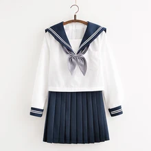 Свiтания японская школьная форма для девочек милые длинные матросские Топы плиссированная юбка полный комплект косплей костюм JK серия