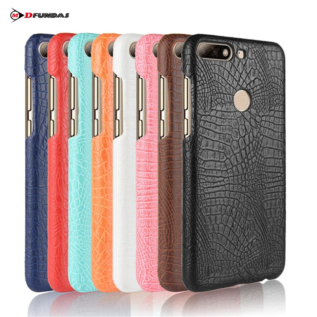 Cheap Phone Case On Honor 7C For Coque Huawei Honor 7C Case Honor7C Crocodile Pattern Leather PC Hybrid Hard Back Luxury Protector