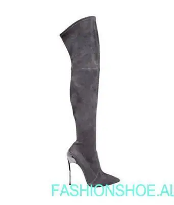 

woman winter pointed toe spike high heel over knee boots women boots sexy woman high heel thigh high stretch long boots size 43