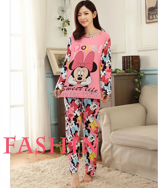 Fashion duck women pajamas cute sleepwear winter nightie