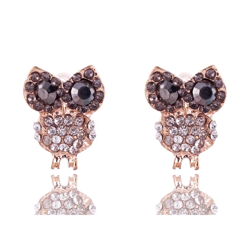 2016 New Fashion Luxurious Shining Rhinestone Animals Earrings Cute