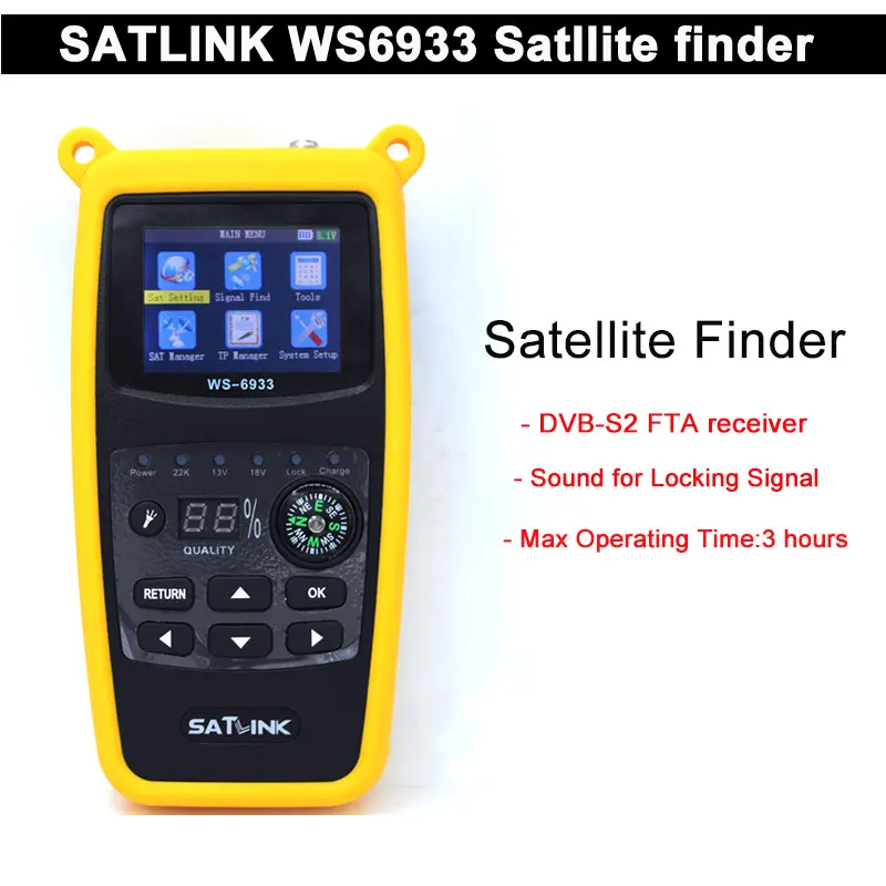 

SATLINK WS-6933 DVB-S2 Satellite Finder FTA EU/UK Satlink WS 6933 Digital Satellite Meter Finder fast shipping