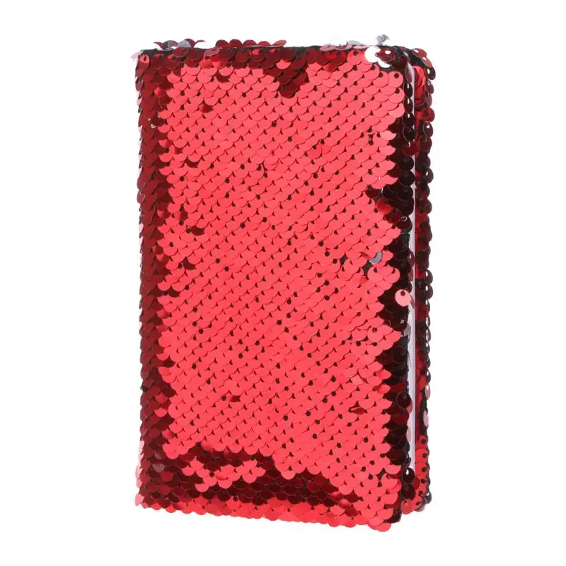 Креативный блокнот с блестками, блестящий дневник, заметки, канцелярские принадлежности, канцелярские принадлежности, 78 листов - Цвет: Красный