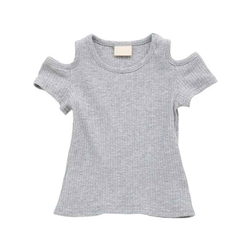 

WEIXINBU Baby Girls Summer T Shirt Girl Cute Cotton Short-sleeved T-shirt Girl's T Shirts Off-shoulder tops newborn Clothing