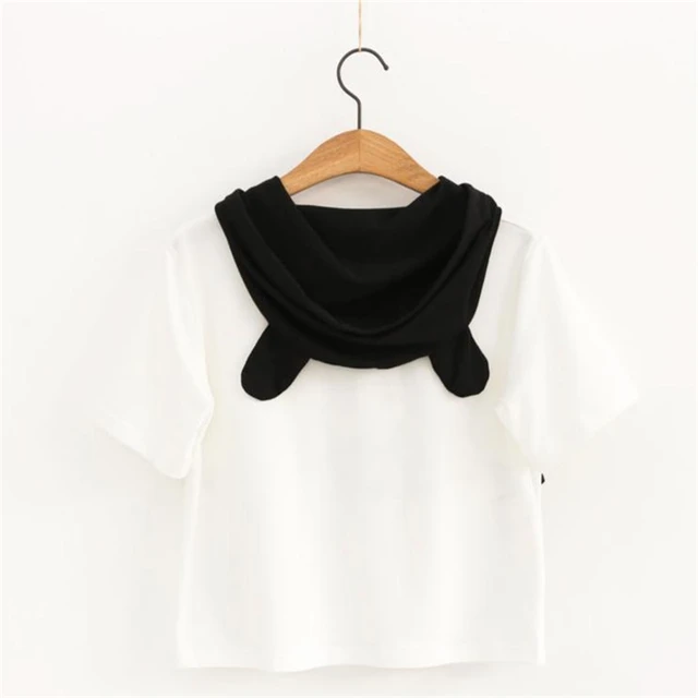 Kawaii Panda Hooded T Shirt 2