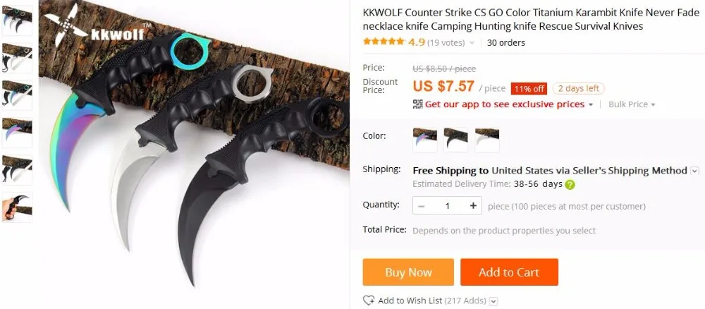 KKWOLF csgo karambit fade cuchillo красочный градиент cs go счетчик удара боевой коготь нож бой EDC Многофункциональный нож для защиты инструмент