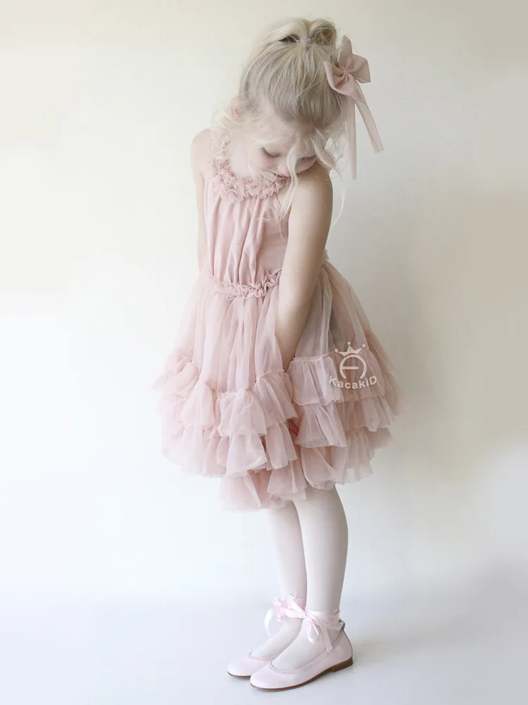 Summer dress wholesale Toddler Girls ruffles tulle tutu Dress baby kids