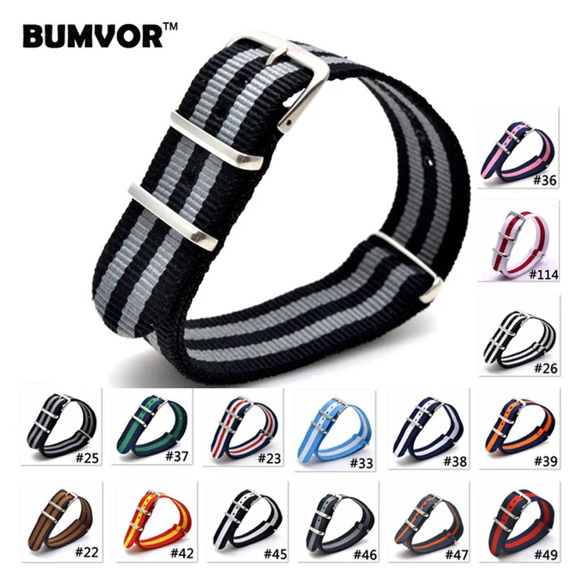 20mm-Nato-Nylon-Black-Orange-Interchangeable-Replacement-Watch-Strap-for-Army-Sport-watch