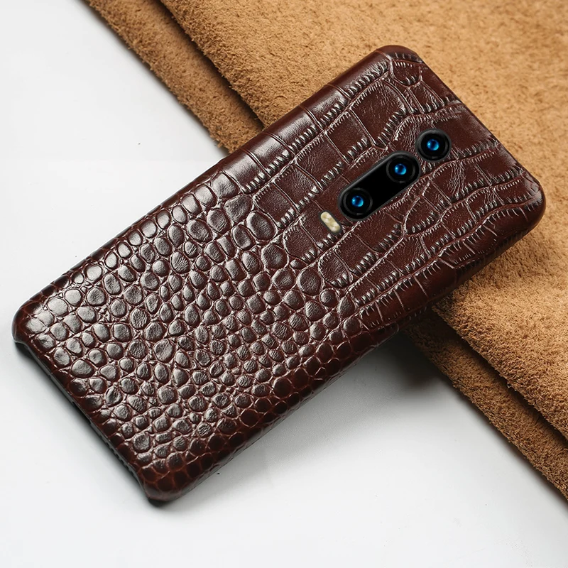 Деловой чехол из натуральной кожи для Xiaomi Redmi K20 Pro Note 7 5 Plus 4x с крокодиловой