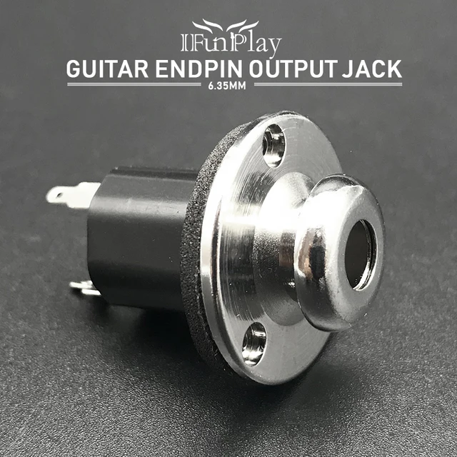 Guitar EQ Pickup Endpin Jack with Brass Endpin Cover 6.35mm Input for