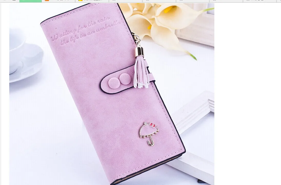 Высокое качество материала для женщин леди кожаный держатель для карт длинный кошелек клатч Чековая книжка на молнии Новая модная сумочка кошелек - Цвет: Розовый