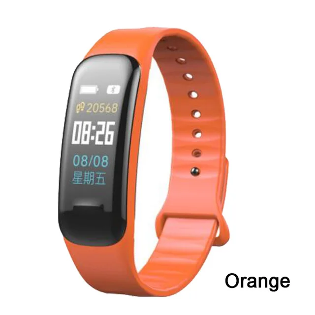 C1 Plus умный Браслет монитор сердечного ритма фитнес-трекер Смарт Браслет для измерения кровяного давления трекер Смарт-браслет спортивные мужские умные часы - Цвет: orange