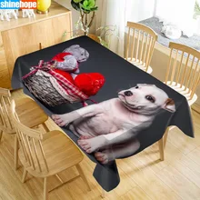 Скатерть с животным узором, с изображением собаки, Amstaff, скатерть, Пылезащитная моющаяся ткань, прямоугольная скатерть для домашнего декора стола