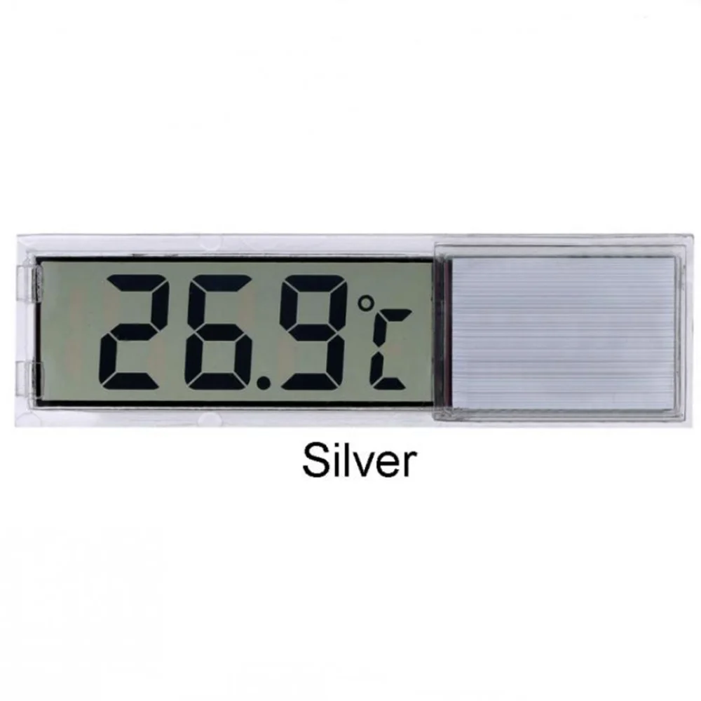 silver 1 шт. термометр для аквариума с ЖК-дисплеем и 3D Цифровым электронным измерением температуры аквариумный измеритель температуры для аквариума - Цвет: silver