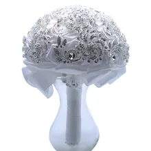 Белый свадебный букет Свадебный букет с лентами невесты держащий цветок PE Роза невесты свадебное цветочное мыло роза 647