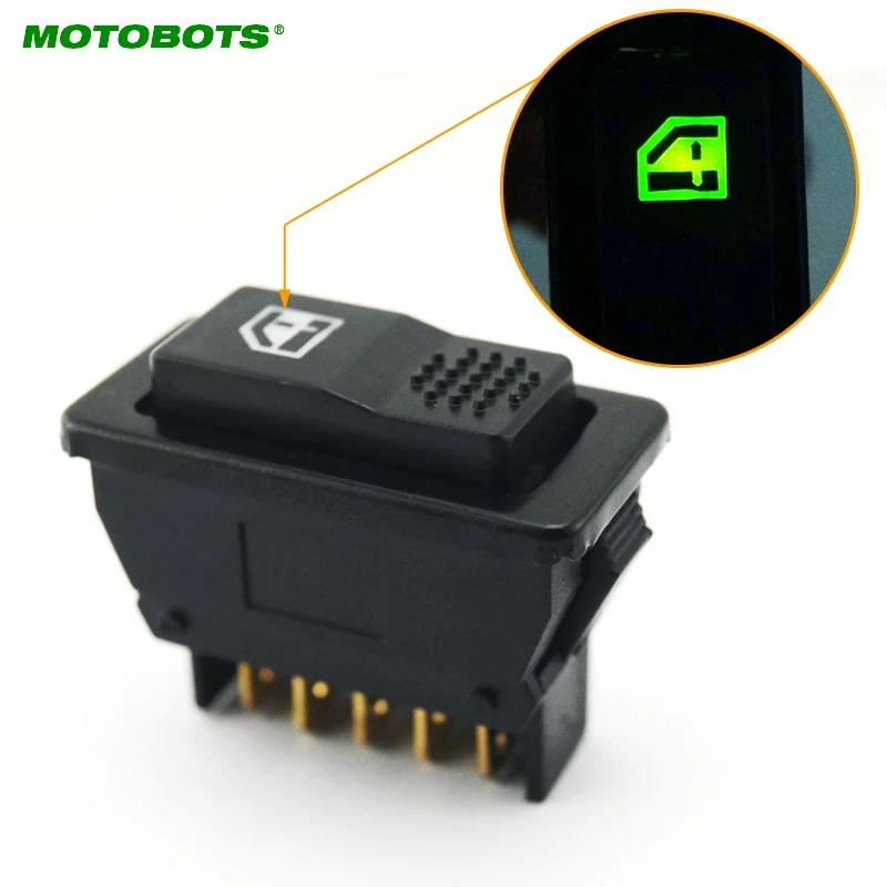MOTOBOTS авто Универсальный 5pins электростеклоподъемники для автомобилей Переключатель 12 V/24 V 20A с подсветкой индикатор # HQ1440