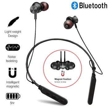 

Teamyo Fitness Headset Wireless Bluetooth Earphones Neckband Sports Music Headphones Magnet Earbuds for iPhone Samsung Xiaomi