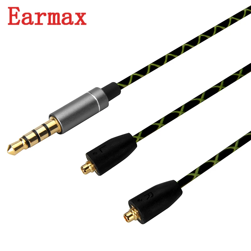 Earmax 3,5 мм к MMCX кабель для наушников 6N OFC с микрофоном обновление провода Замена аудио кабель для SHURE SE215 315 425 535 для UE900