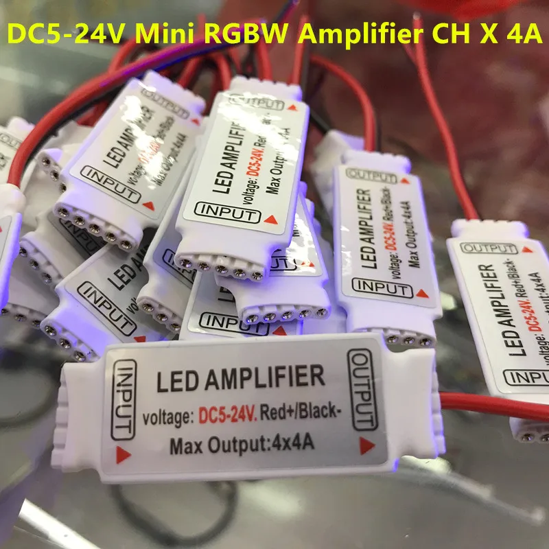 

Led Mini RGBW Amplifier 4CH x 4A DC5-24V 5pin for 5050 2835 RGBW LED Strip Light RGB