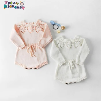 

Knitted Baby Clothes Newborn Baby Girl Romper Cotton Long Sleeve Infant Baby Rompers For Girls Jumpsuit Baby Christmas Clothes