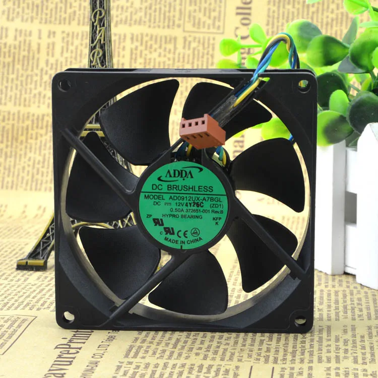 ADDA 9225 92 мм x 25 AD0912UX A7BGL гипро подшипник ШИМ кулер вентилятор охлаждения 12V 0.50A 4