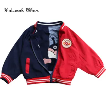 

Autumn 2019 Children Fashion Embroidery Cartoon Zipper Long Sleeve Jackets Baby Boys Girls Double-sided Coats Kids Clothes 2-5T