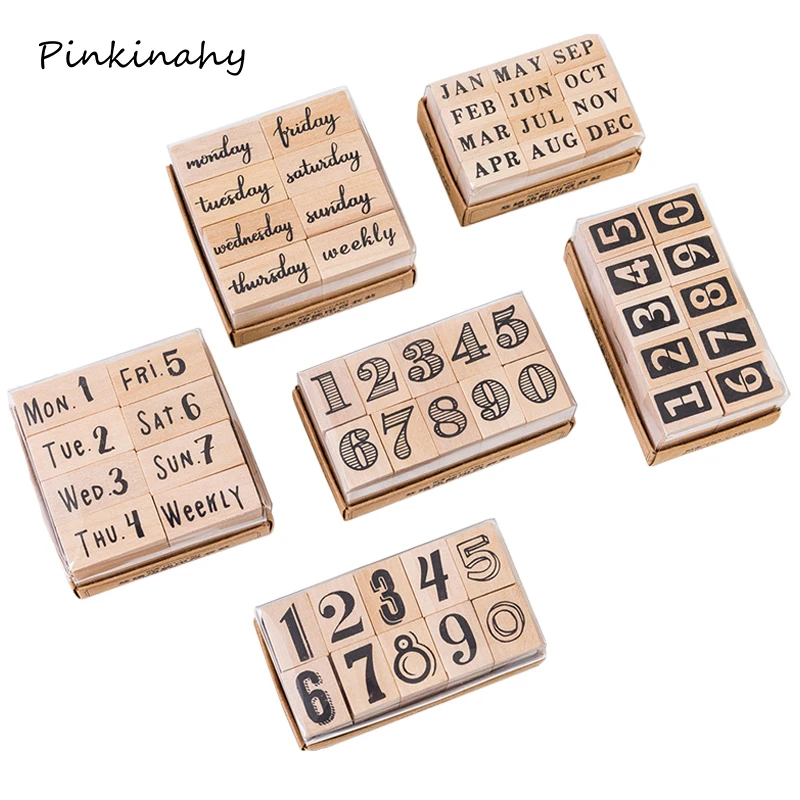 

Vintage Number weeks Month Time Planner Stamp DIY wooden rubber stamps for scrapbooking stationery scrapbooking standard stamp