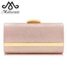 Milisente женский клатч однотонный роскошный простой дизайн женская сумка ручной работы женские вечерние сумки вечерние телефон ключ Повседневная сумка