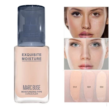 

Moisturizer Breathable Liquid Foundation Moisturizing Cover Acne Freckles Fine Lines Even Skin Tone Liquid Concealer Lasting Wa