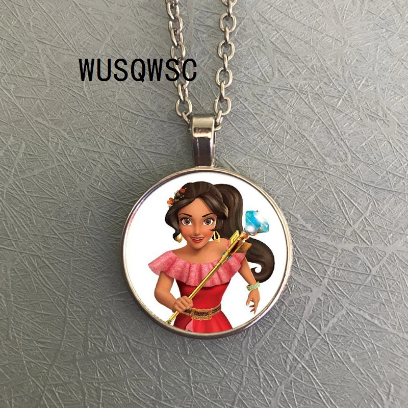 WUSQWSC Hot Elena de avalor necklace art Latam Princess Elena crystal